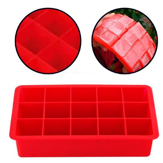 Imagem de Forma De Gelo Retangular Silicone Formato Drink Bar Bandeja Armazenar Manter Gelado Geladeira Congelador Pequeno Formar