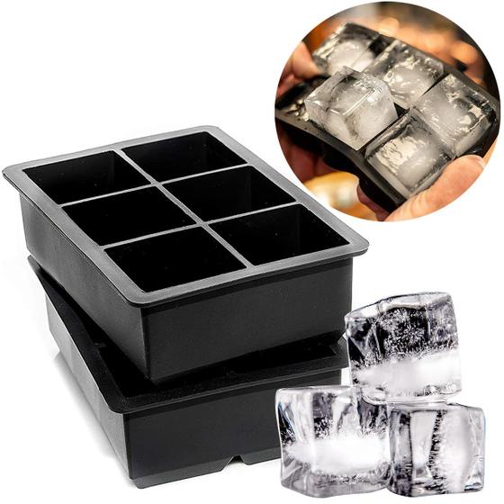 Forma De Gelo Silicone Cubo Grande 6 Cubos Drink Whisky Top Menor preço em Forma De Gelo Silicone Cubo Grande 6 Cubos Drink Whisky Top