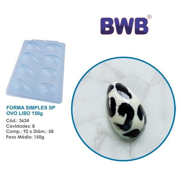 Imagem de Forma de ovo de pascoa liso 150g simples bwb 3624 semi profisssional