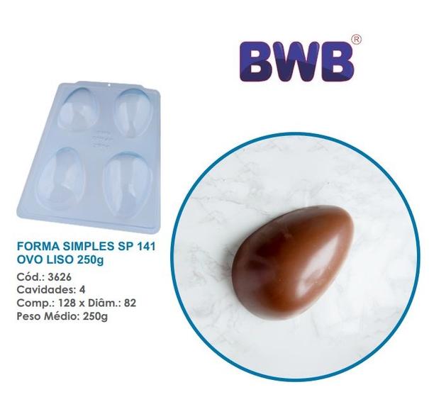 Imagem de Forma de ovo de pascoa liso 250g simples bwb 3626 semi profisssional SP 141