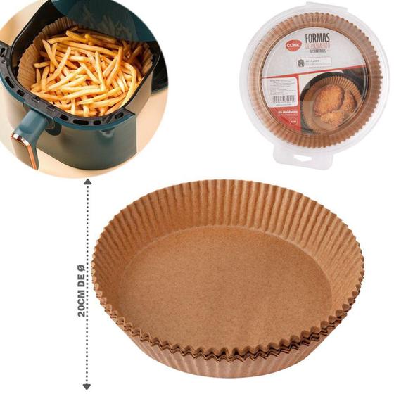 Imagem de Forma De Papel Redondo Descartavel Para Air Fryer / Fritadeira Eletrica 50 Pecas 20cm De Ø - CLINK