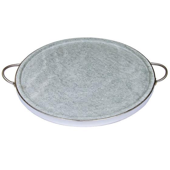 Imagem de Forma de Pedra Sabão para pizza com alças de inox 32 cm