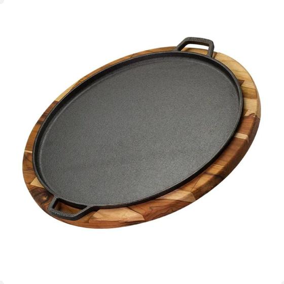 Imagem de Forma de Pizza G com Suporte de Madeira - Santana