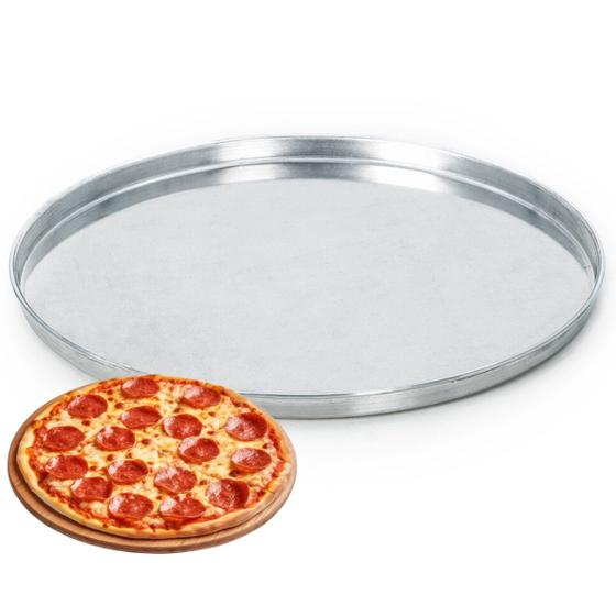 Imagem de Forma de Pizza Pequena 16 cm com Bordas Reforçadas Alumínio Polido