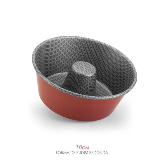 Forma De Pudim Bolo Torta Redonda Antiaderente Vermelha 18 Cm - Alegrete Menor preço em Forma De Pudim Bolo Torta Redonda Antiaderente Vermelha 18 Cm - Alegrete