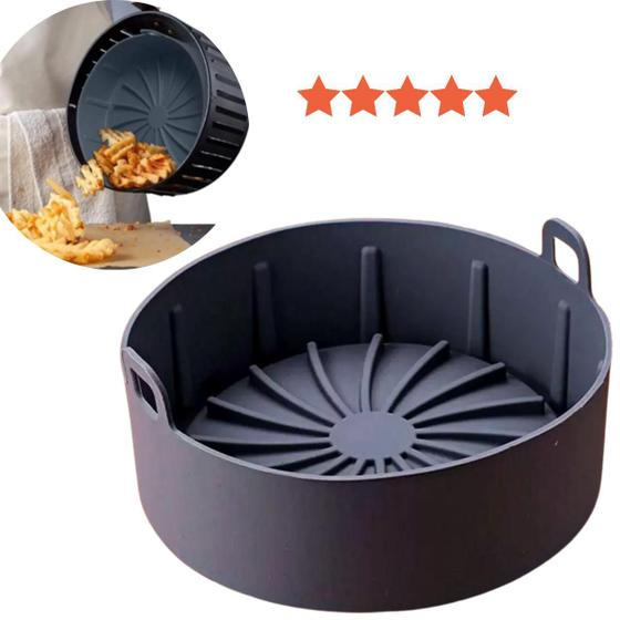 Forma de Silicone AirFryer 19cm Cesto Redondo Antiaderente Protetor