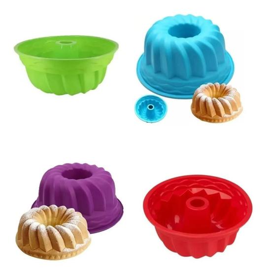 Forma De Silicone Bolo E Pudim Vazada Redonda Assadeira Menor preço em Forma De Silicone Bolo E Pudim Vazada Redonda Assadeira