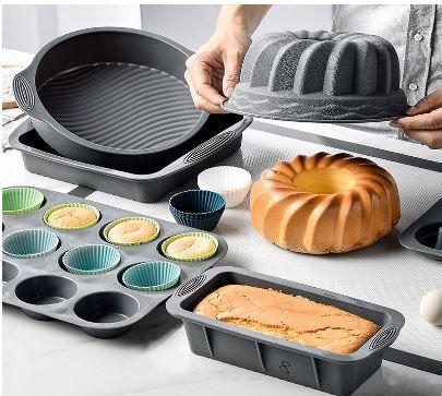 Imagem de Forma De Silicone Bolo Pudim Pão Torta Mousse Assadeira Forno Airfryer Espiral Antiaderente