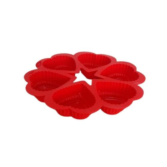 Imagem de Forma De Silicone Coração Bolo Bolinho Cupcake Escolha A Cor