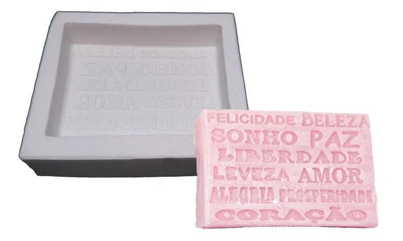 Imagem de Forma de Silicone - Desejo Felicidade Retangular