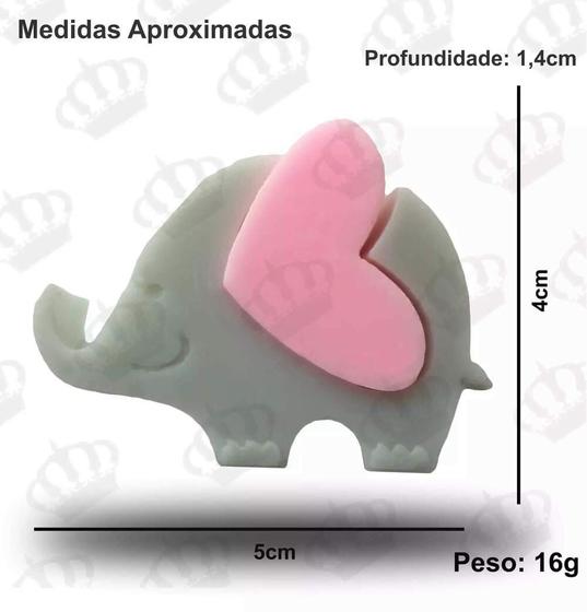 Imagem de Forma de Silicone Elefante Coração Lembrancinha 4Cav.Ib-252