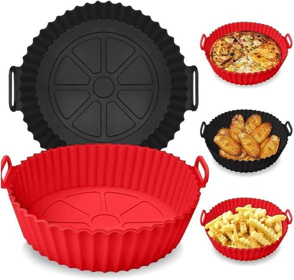 Imagem de Forma de Silicone Fritadeira Air Fryer Cesta Redonda 18CM