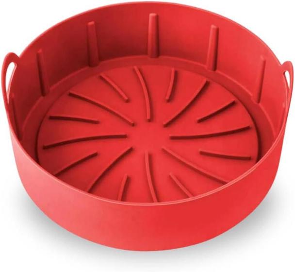 Imagem de Forma De Silicone P/Airfryer Redonda Vermelho 20Cm- Wellmix