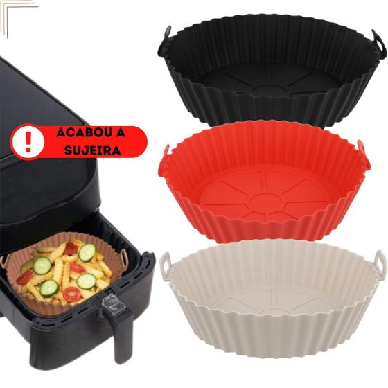 Imagem de Forma De Silicone Para Air Fryer Microondas Fritadeira Assadeira Antiaderente Flexível