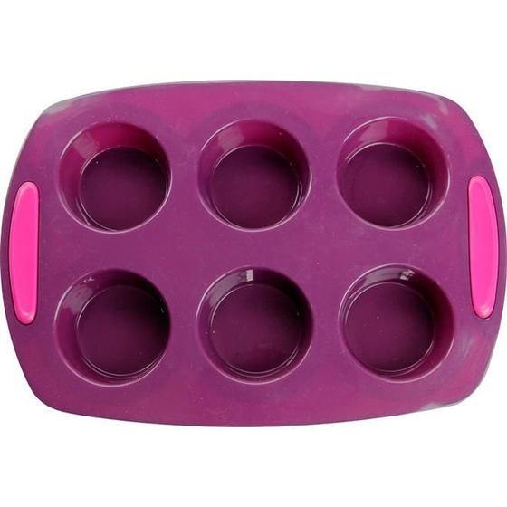 Forma de Silicone para Muffin 6 Cavidades Moda do Chef Menor preço em Forma de Silicone para Muffin 6 Cavidades Moda do Chef
