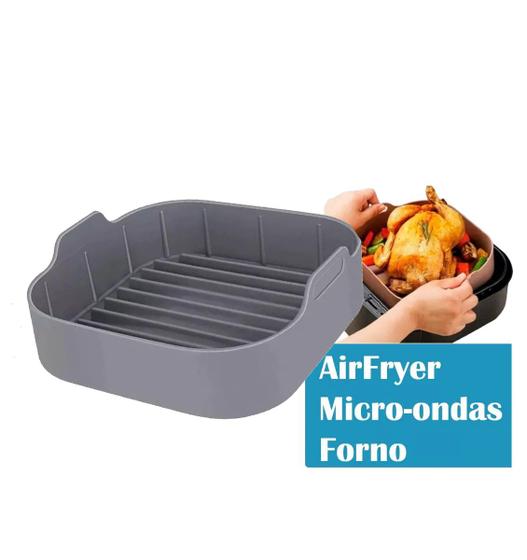 Imagem de Forma De Silicone Protetor Forma Air Fryer Forno Quadrado