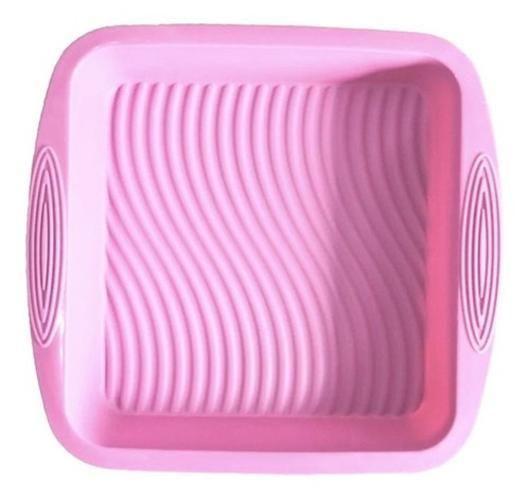 Imagem de Forma De Silicone Quadrada Rosa 22 X 22 X 5 Cm