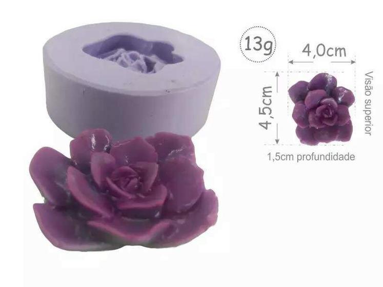 Imagem de Forma de Silicone Rosa do Hawai Mini Ib-282 (Suculenta)