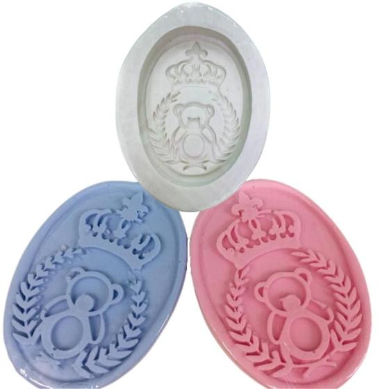 Imagem de Forma de Silicone - Urso com Coroa oval
