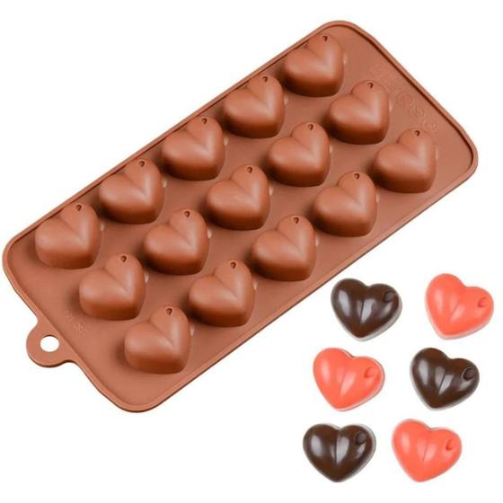 Imagem de Forma Em Silicone Coração Para Bombom/Chocolate Antiaderente