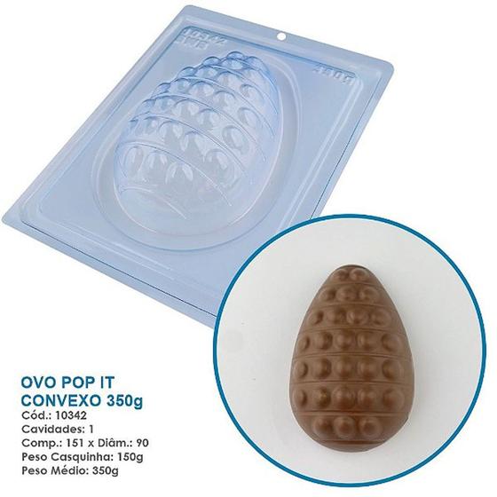 Imagem de Forma Especial (3 partes) para Chocolate BWB Ovo Pop It Convexo 350g (10342)