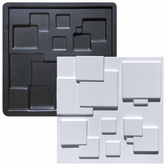 Imagem de Forma Gesso e Cimento Placa 3D ABS - Mosaico Liso 40x40