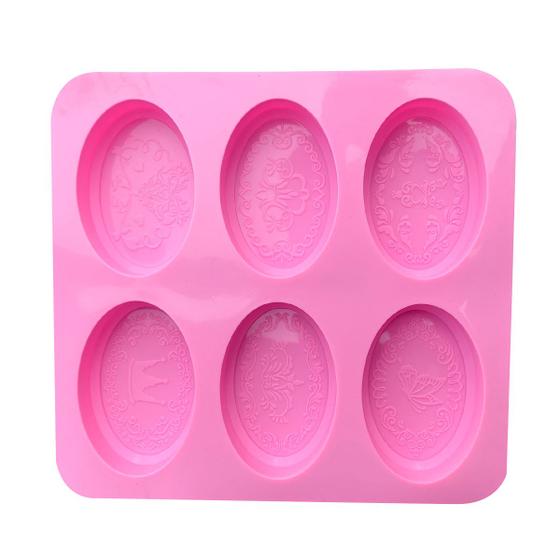 Forma/ Molde de Silicone Para Sabonete Artesanal Oval 6c Menor preço em Forma/ Molde de Silicone Para Sabonete Artesanal Oval 6c