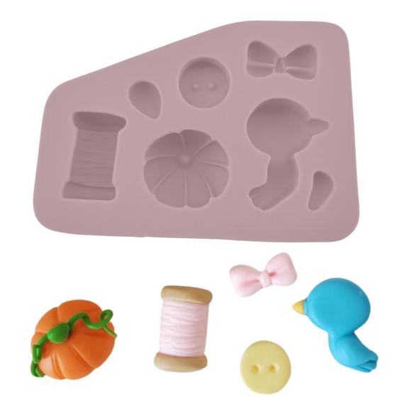 Imagem de Forma Molde Silicone Biscuit Aplique Princesas Passaros Mod2