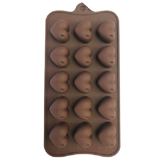 Imagem de Forma Molde Silicone Bombom Chocolate Trufas Pascoa Coração