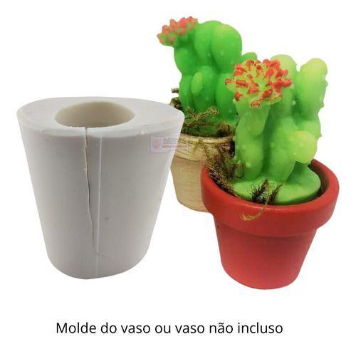 Imagem de Forma Molde Silicone Sabonete Vela Suculenta Cacto Alto