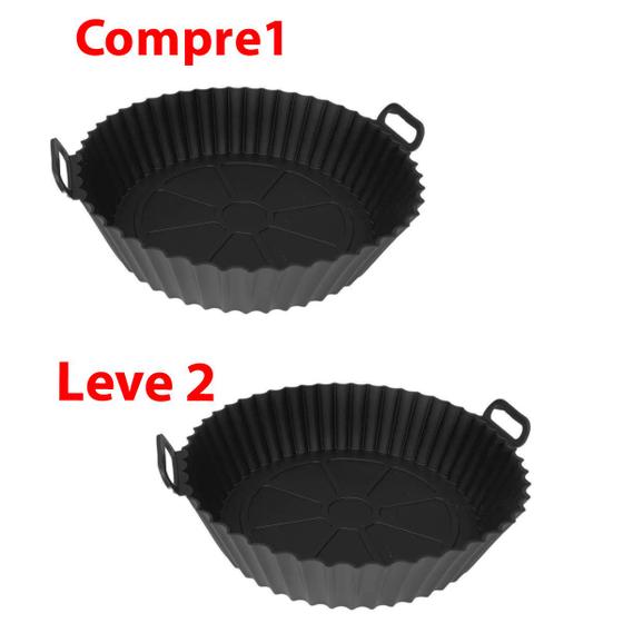 Imagem de Forma Para Air Fryer Compre 1 Leve 2 Redonda 20cm Lavavél 
