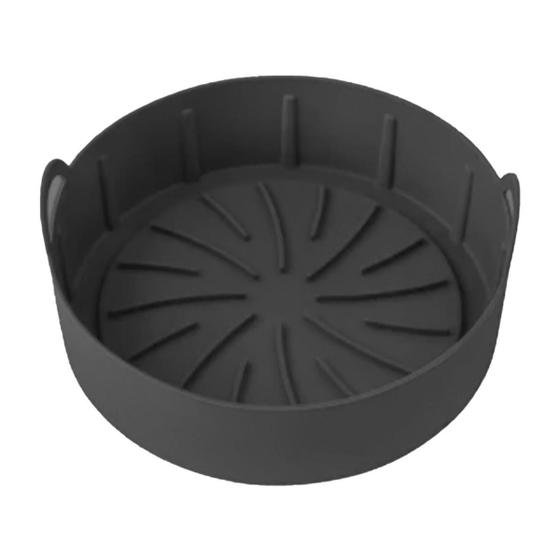 Imagem de Forma Para Air Fryer Resistente Silicone Redonda Com Alças