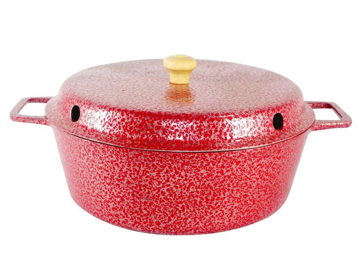 Imagem de Forma para Bolo Craqueada com Cone Alumínio Fundido Vermelho 28cm