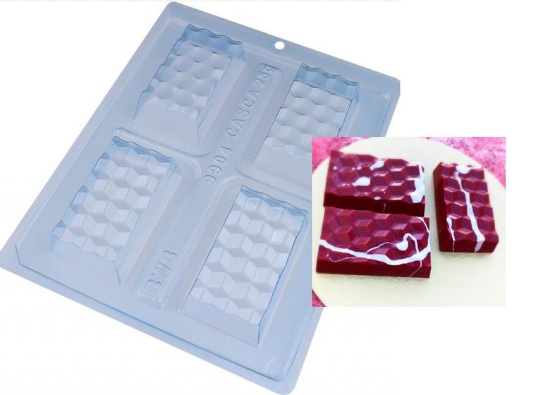 Imagem de Forma para chocolate Mini Tablete 3D Cod 9904 (3 Partes "01 silicone") - BWB Embalagens