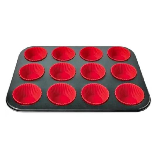 Imagem de Forma Para Cupcake Com Forminhas De Silicone 12 Cavidades