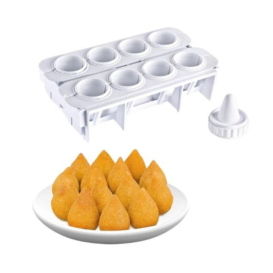 Imagem de Forma para Fabricar 08 Coxinhas por Vez Modelador Salgados