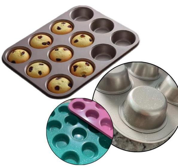 Imagem de Forma Para Fazer Cupcakes E Bolinhos C12 Antiaderente