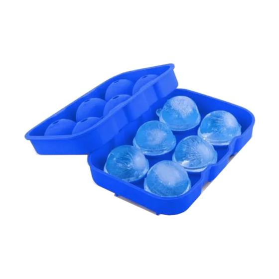 Imagem de Forma Para Gelo Silicone 6 Esferas Grande Azul