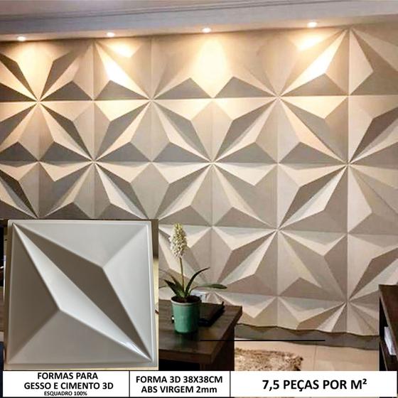 Forma para Gesso 3d Crystalis 38x38cm Molde para Gesso/cimento 3d IN665 - INNOVE3D Imagem de Forma para Gesso 3d Crystalis 38x38cm Molde para Gesso/cimento 3d IN665