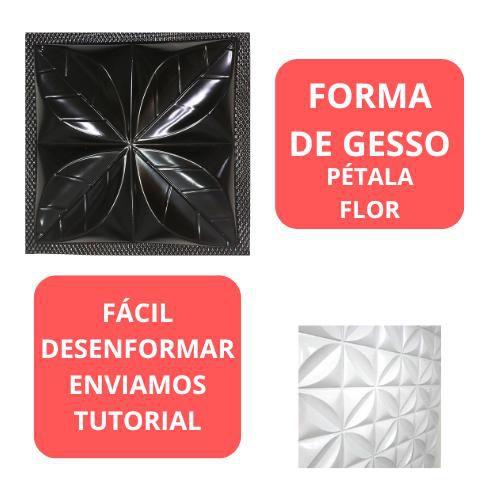 Imagem de Forma para Gesso Pétala Flor 3d 28x28cm 2mm - Preta