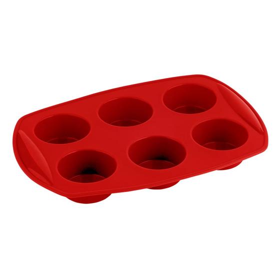 Imagem de Forma para Muffin em Silicone 30cm x 21cm Kenya Vermelha