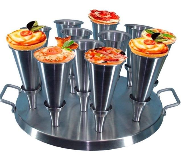 Imagem de Forma Para Pizza Cone 12cm Alumínio 12 Pizzas Gastrobel