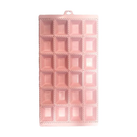 Imagem de Forma Para Ravioli e Mini Pastel Rosa Faz 24 Recheado