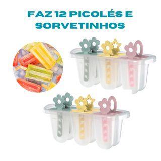 Imagem de Forma Picole Plastico Sanremo faz 12 Picoles e Sorvetinhos