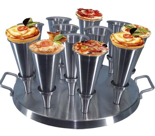 Imagem de Forma Pizza Cone Alumínio 12 Pizzas 12cm/24 Cones Gastrobel