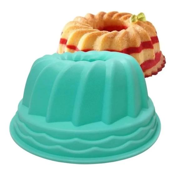 Forma Redonda Para Bolos E Sobremesas Em Espiral Silicone Verde - 23cm Menor preço em Forma Redonda Para Bolos E Sobremesas Em Espiral Silicone Verde - 23cm