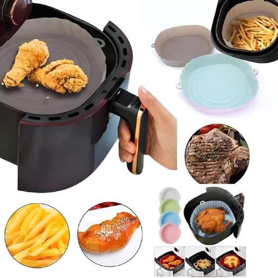 Imagem de Forma Redonda Silicone Antiaderente para Air Fryer Forno