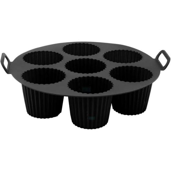 Imagem de Forma Silicone Assadeira Cupcake Mini Bolo Muffin Air Fryer Antiaderente Forno Microondas Petit Gateau Bolinho Forminha