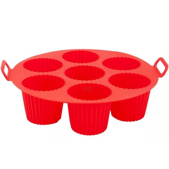 Imagem de Forma Silicone Assadeira Cupcake Mini Bolo Muffin Air Fryer Antiaderente Forno Microondas Petit Gateau Bolinho Forminha