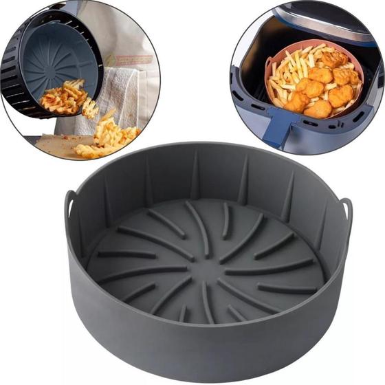 Imagem de Forma Silicone Cozimento Redonda Para Air Fryer Microondas